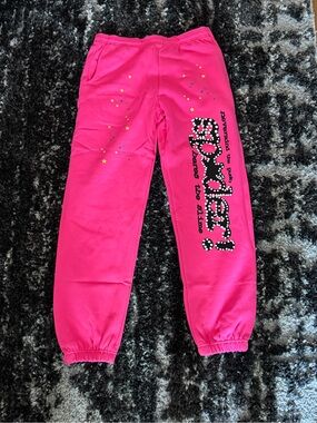 Girls' Hot Pink Studded 'Wonder' Joggers